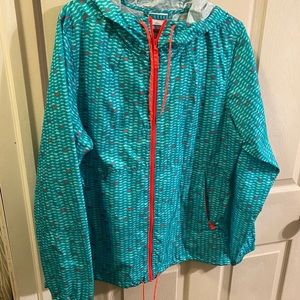 Columbia blue and orange thin rain jacket Medium